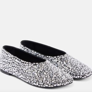 $1400  Magical Proenza Schouler Glove Embellished Leather Ballet Flats size 38